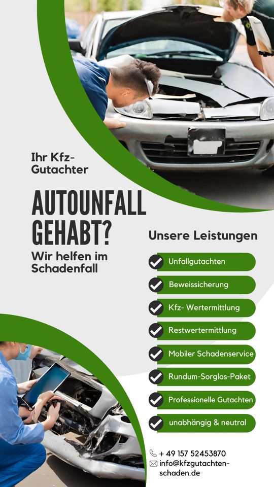 KFZ-Sachverständiger / KFZ-Unfallgutachten / Gutachter ✅ in Lengede