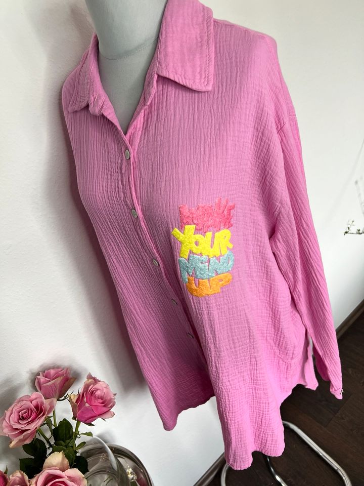 Long Bluse Muselin pink New Gr 38-46 Baumwolle Boutique in Stutensee