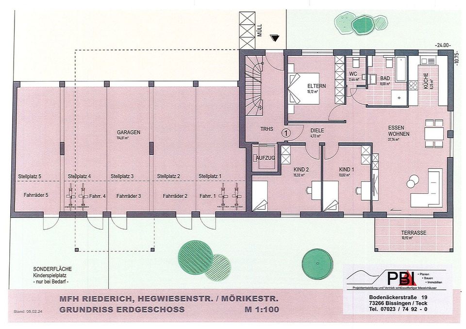 Eigentumswohnung im DG mit Aufzug im 5-FH in Riederich, Hegwiesenstraße in Riederich