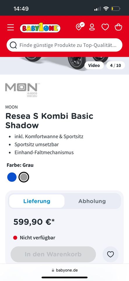 Resea Moon S Basic Shadow Kinderwagen Buggy in Mannheim