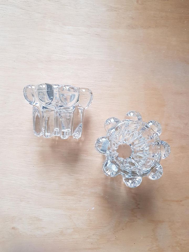 2 x Vintage Glas Kerzenhalter in Jülich