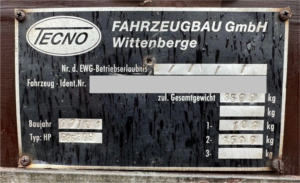 Tecno Baumaschinen Anhänger 3,5t - Auffahrrampen, Tüv 09/2025 in Willich