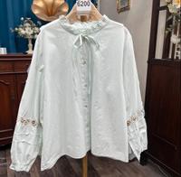 Langarm Bluse Hemd Baumwolle elegant süß Blume mint grün Hannover - Südstadt-Bult Vorschau