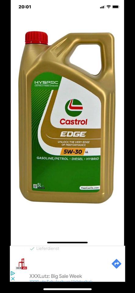 Castrol Motor Öl 5 L Castrol Edge  5W-30 LL in Hamburg