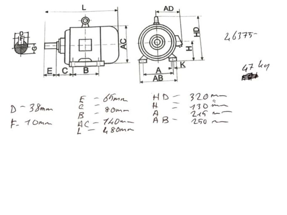 Gieb 3T1320S2 Motor Elektromotor 400V 7,5kW 10PS 2850 Umin 46375 in Dinslaken