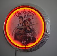 Neonuhr Rockabilly Nation Uhr Neon Wanduhr rot Nordrhein-Westfalen - Erkelenz Vorschau