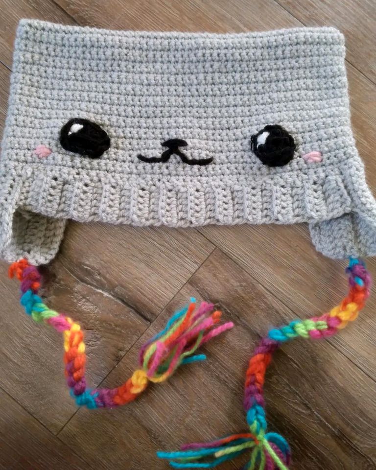 Nyan Cat Katzen Beanie Crochet/Häkel Mütze/Kinder/ Hand gemacht in Gröningen