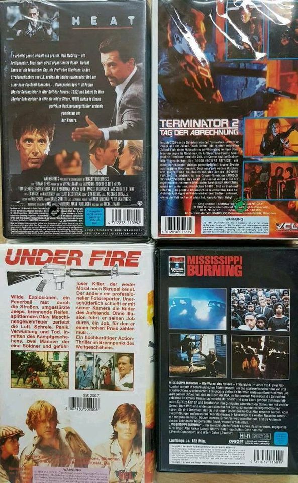 10 spannende Filme auf VHS Kassetten. UNBENUTZT. Frei ab 12 o. 16 in Remshalden