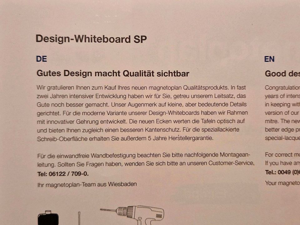 Design Whiteboard 100 x 1 50 cm magnetoplan neu Transportschaden in Herne