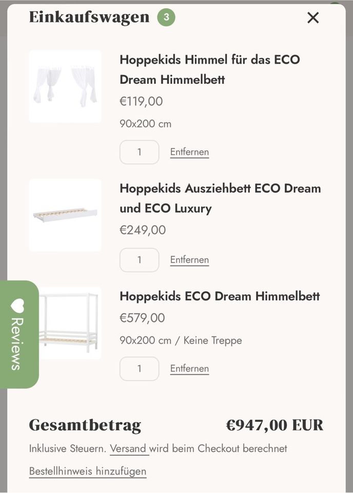 Hoppekids 90x200 Himmelbett ink Ausziehbett Kinderbett NP 950€!!! in Köln