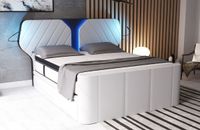 Design Leder Boxspringbett Nizza mit LED Beleuchtung und USB Berlin - Treptow Vorschau