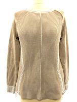 OLSEN Damen Strick Pullover Rundhals Beige mit weißen Streifen 40 Hessen - Herleshausen Vorschau