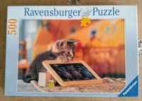 Ravensburger Puzzle 500 Teile mit Kätzchen als ABC-Schütze Brandenburg - Hennigsdorf Vorschau