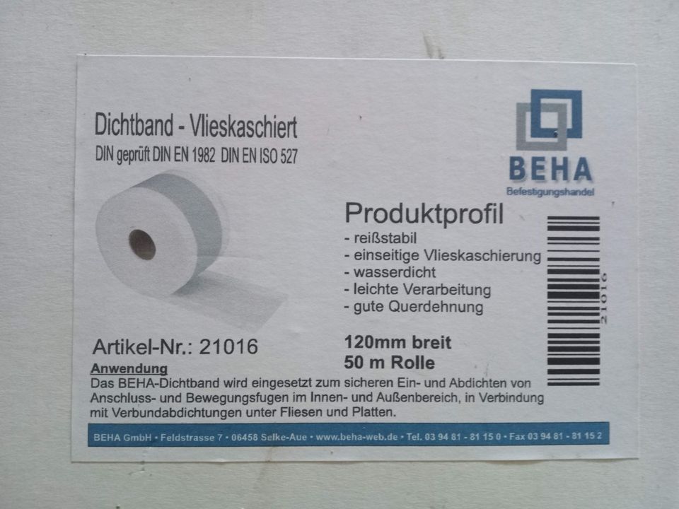 Dichtband - Vlieskaschiert BEHA Befestigungshandel 120mm breit 34 in Horb am Neckar