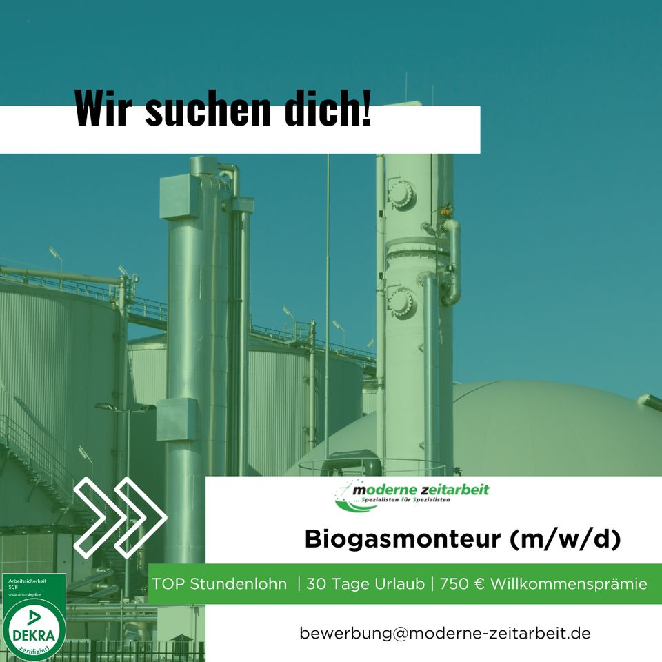 Biogasmonteur / Schlosser (m/w/d) aufgepasst! Ab 17 € Stundenlohn in Tarmstedt