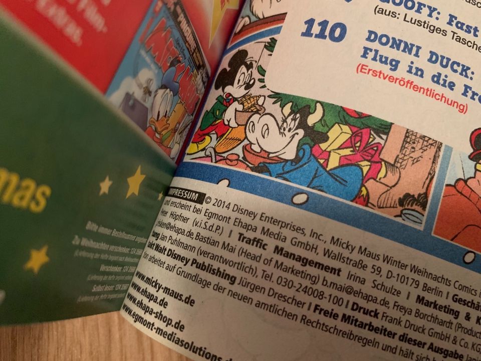 Micky Maus Winter Weihnachts Comics Walt Disney 2014 w neu Mouse in Hamburg
