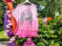 TREDY, Tunika, Größe 48, Batik, Glitzer, Flügel,Pink Nordrhein-Westfalen - Rheurdt Vorschau