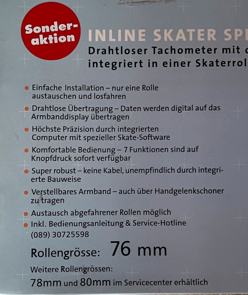 Inline  Skater Speedometer - drahtloser Tacho in Horstmar