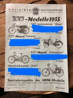 HMW Original Prospekt 1955, Halleiner Motoren Werke Fuchs Motor Bayern - Simbach Vorschau