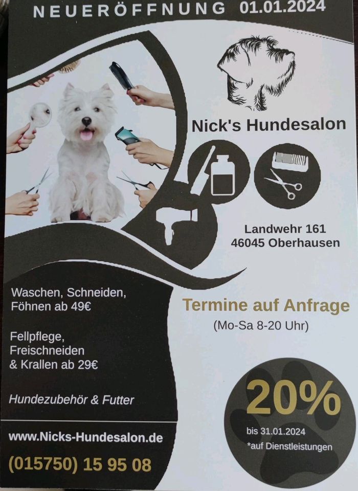 Hundesalon sucht dich, ab sofort, gute Bezahlung in Oberhausen