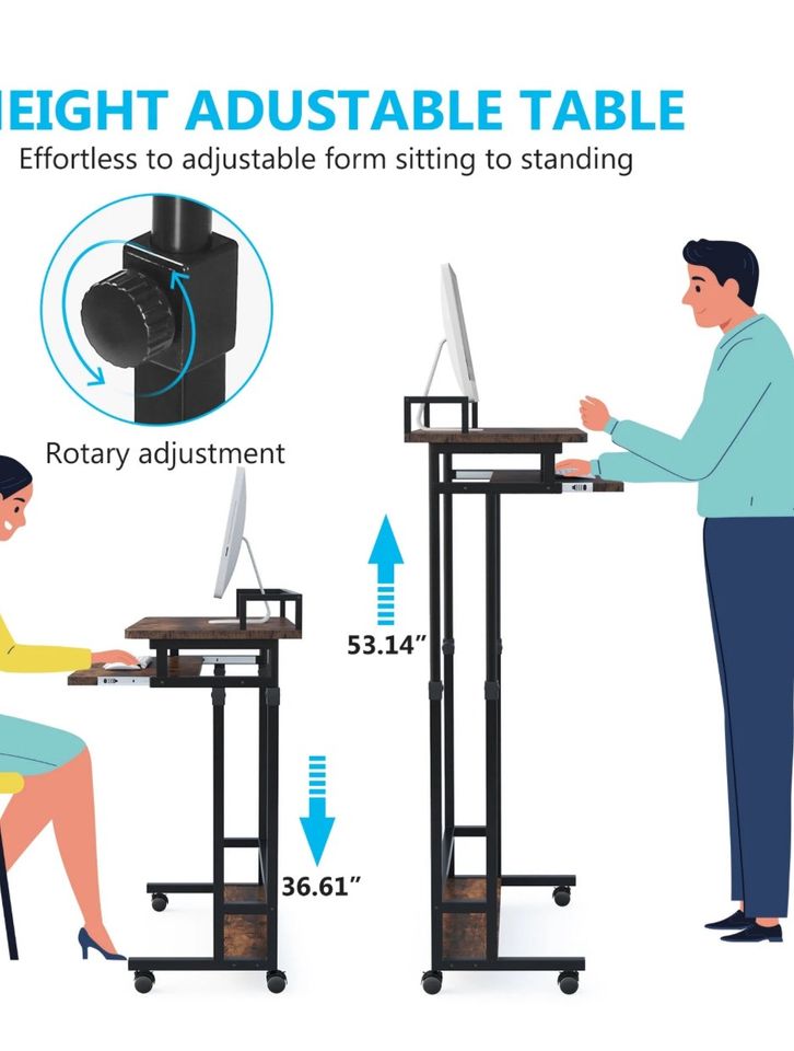 Höhenverstellbarer Schreibtisch, tragbarer Stehschreibtisch in Dortmund