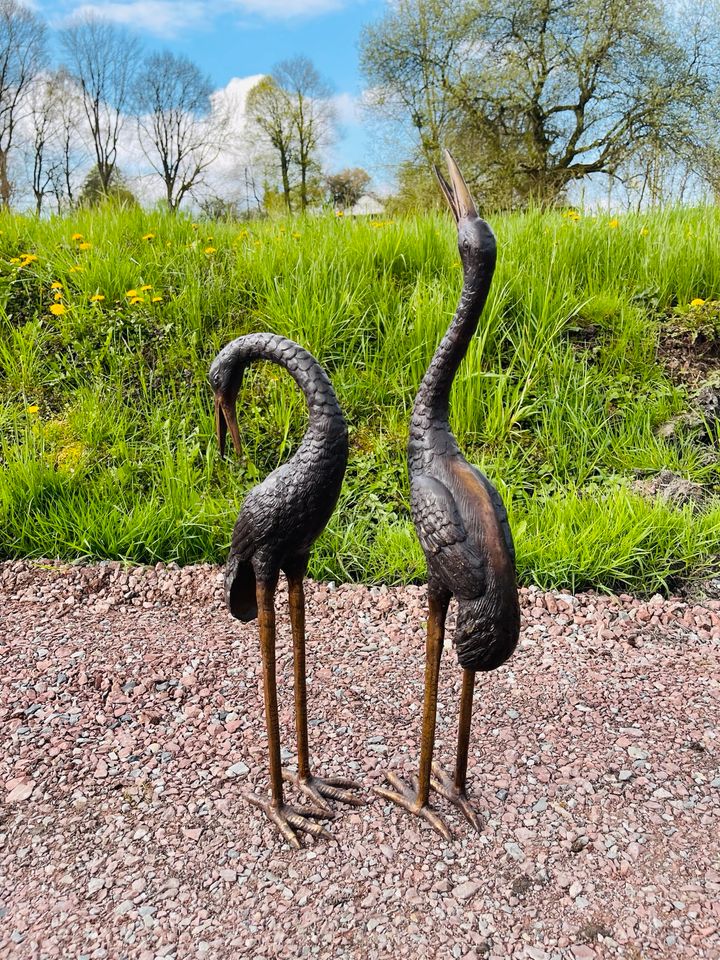 Kraniche - Wasserspeier aus Bronze für den Garten in München