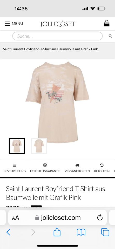 Saint Laurent t-Shirt boyfriend beige dg/s neu! in Norderstedt