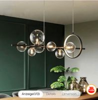 Moderne minimalistische Lampe in Schwarz 7 Flg. Glaskugelschirm Sachsen-Anhalt - Gräfenhainichen Vorschau