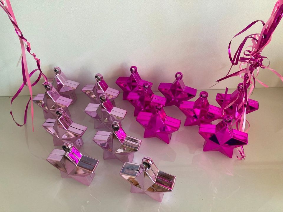 15 Ballongewichte Stern, je ca. 150 g pink, rosa, Hochzeit, Party in Köln