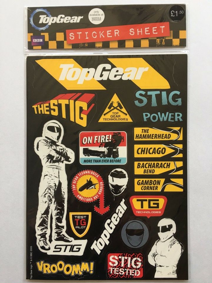 TopGear Sticker Sheet (BBC, The Stig) Aufkleberbogen, selten in Köln