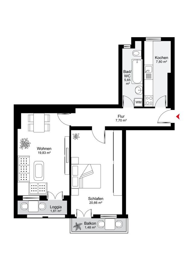 Altbauwohnung mit 2 Balkonen in Friedrichshain! in Berlin