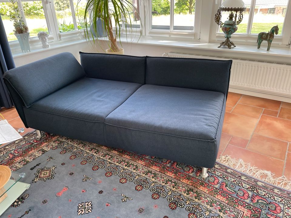 Chaiselongue, Liegesofa 1950/1040mm, Stoff Blau in Bad Fallingbostel