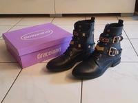 Schwarze Schnür Boots / Stiefel Rock Gr: 42 Damenschuhe Neu Niedersachsen - Rinteln Vorschau