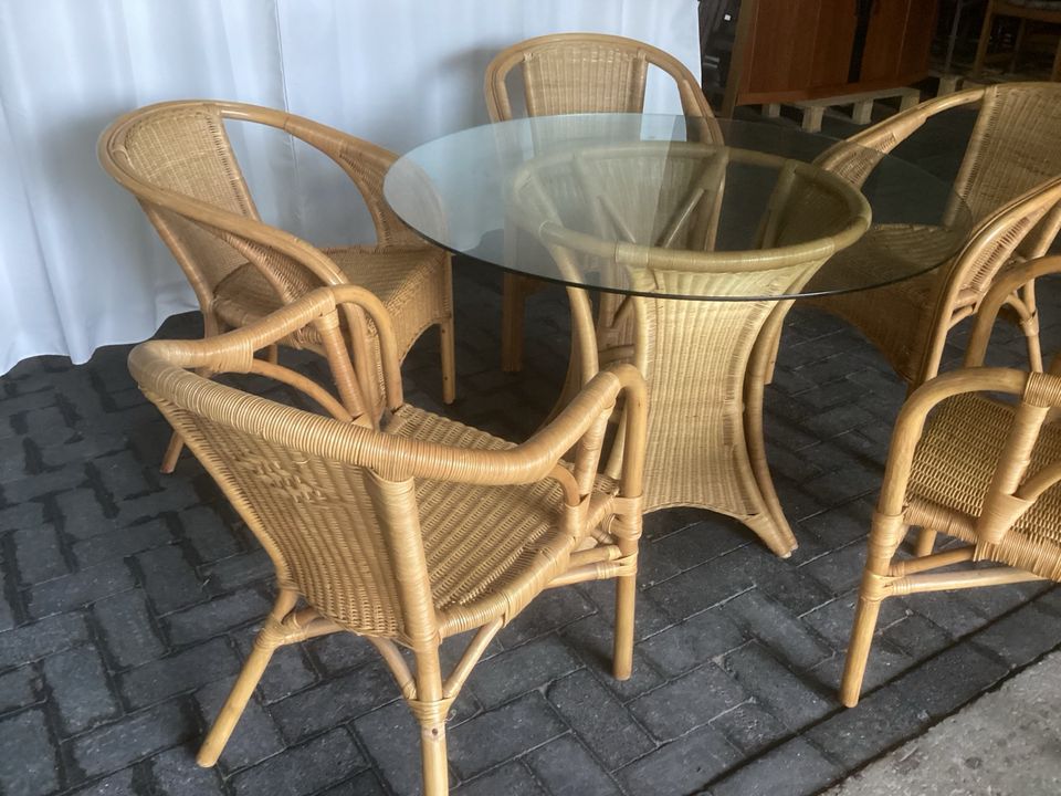 5xRattern Sessel/ Tisch Garten/ Wintergarten Möbel 140€ in Löningen