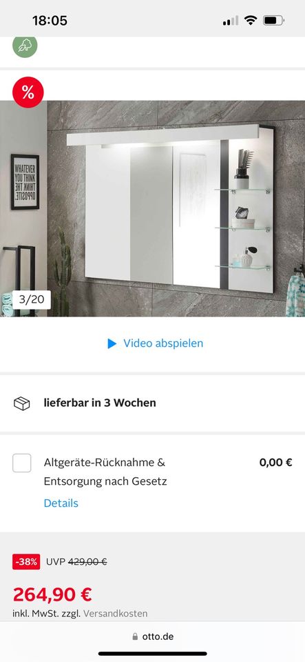 Badspiegel Inosign Neu Original verpackt in Düren