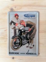 Vintage Blechschild Triumph Motorcycle Oschersleben (Bode) - Hornhausen Vorschau