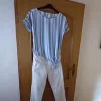 blau gestreifte Sommerbluse von edc, und passende weiße Hose Föritztal - Neuhaus-Schierschnitz Vorschau
