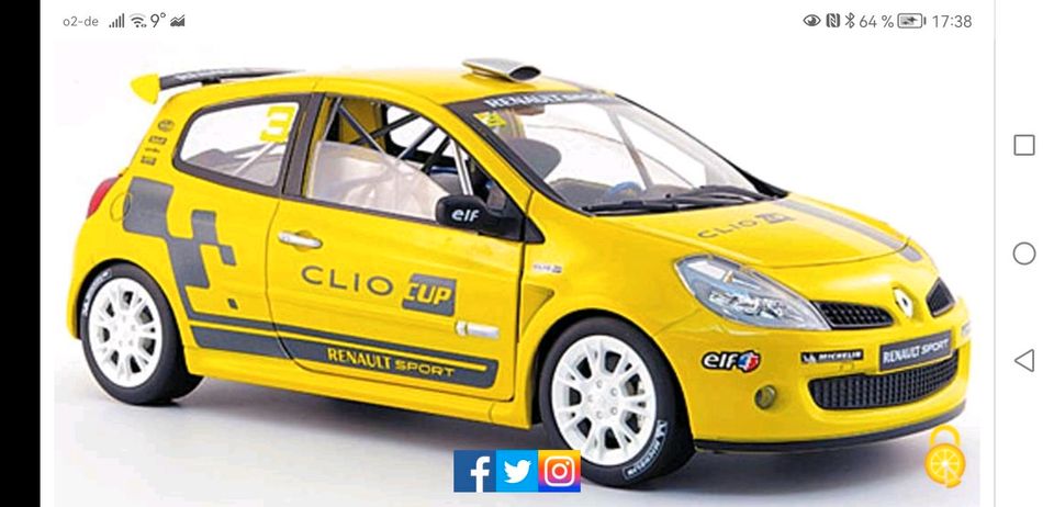 Renault Clio RS Felgeneinsätze Solido Norev 1:18 in Homburg