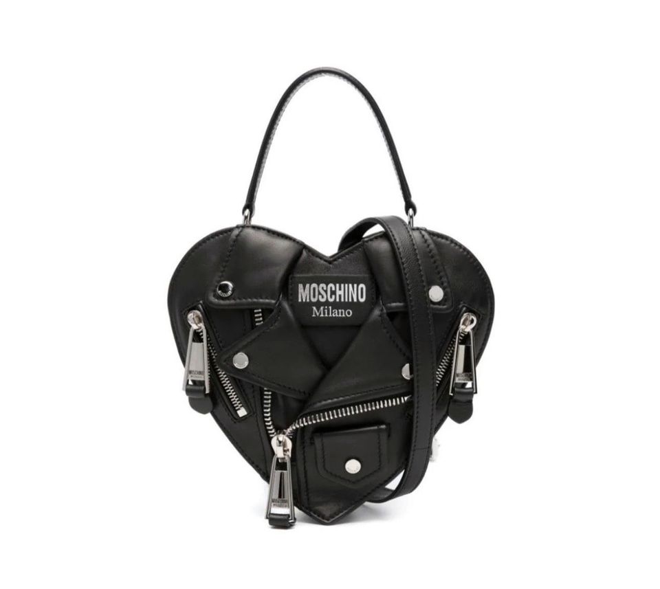 Moschino Couture Herz Tasche neu Leder schwarz Silber in Reilingen