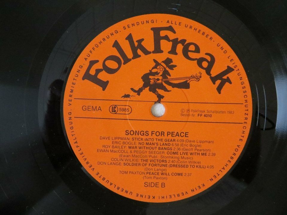 LP:SONGS FOR PEACE-Folk Freak 1983 in Welfesholz