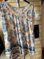 Mediteranes Sommershirt / Bluse Gr L 46 mit Druck Hessen - Ehringshausen Vorschau