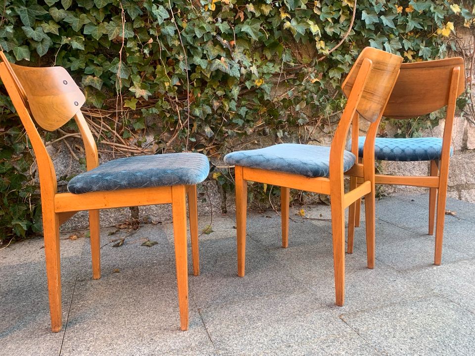 4 Mid Century Teakholz Stühle von Benze, 1960er in Tübingen