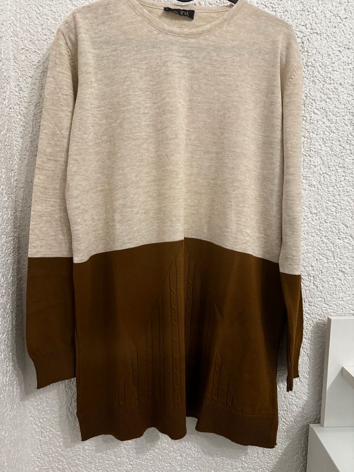 Damen Pullover L braun neu Strickkleid in Röthenbach