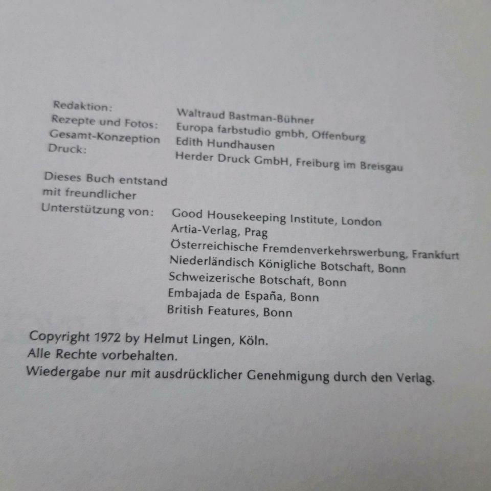 "Europäische Spezialitäten Küche"  Altes Kochbuch aus 1972 in Hückeswagen