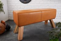 Design Sitzbank TURNBOCK 100cm cognac Echtleder Mangoholz Retro Sitzhocker Riess-Ambiente Kreis Pinneberg - Halstenbek Vorschau