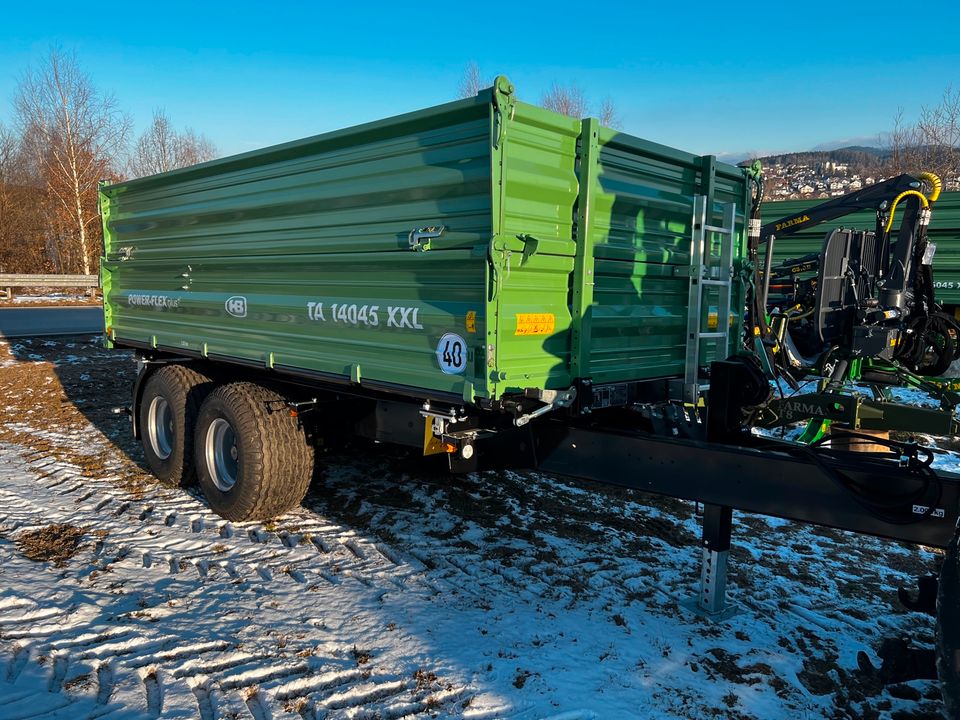 Brantner TA16045 XXL Tandemkipper Kipper Traktor in Regen