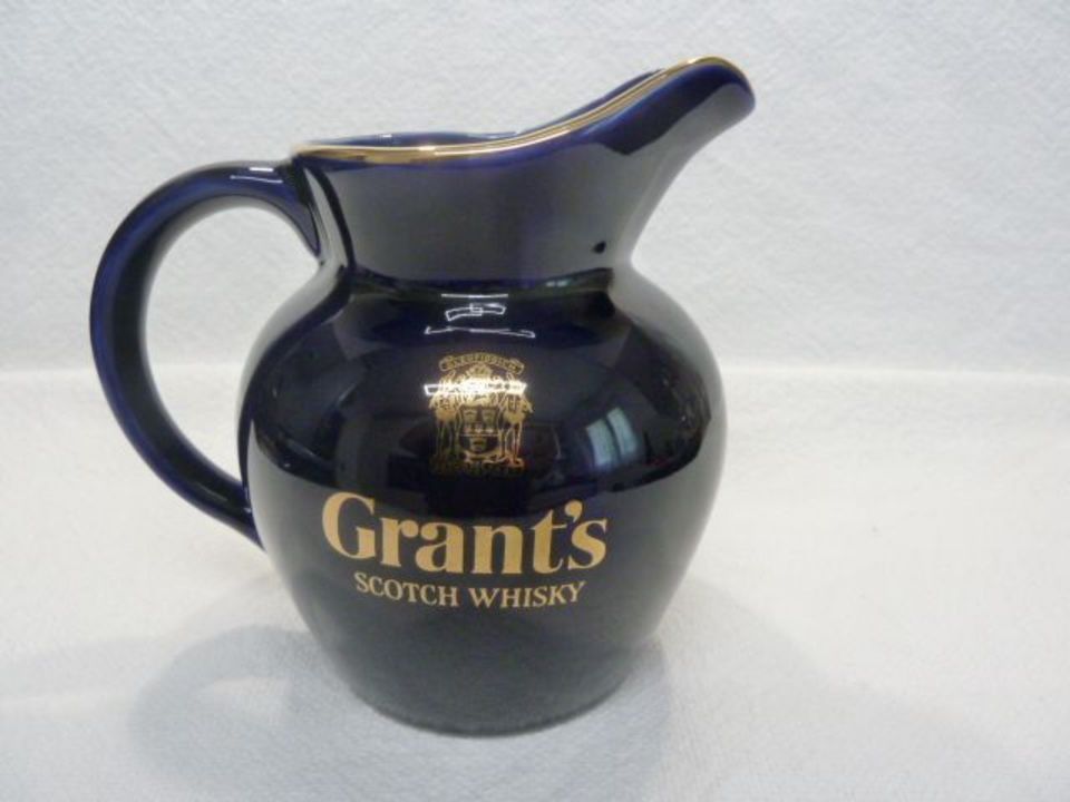 Grant's SCOTCH WHISKY Krug Blau mit Gold CLENFIDDICH England in Täferrot