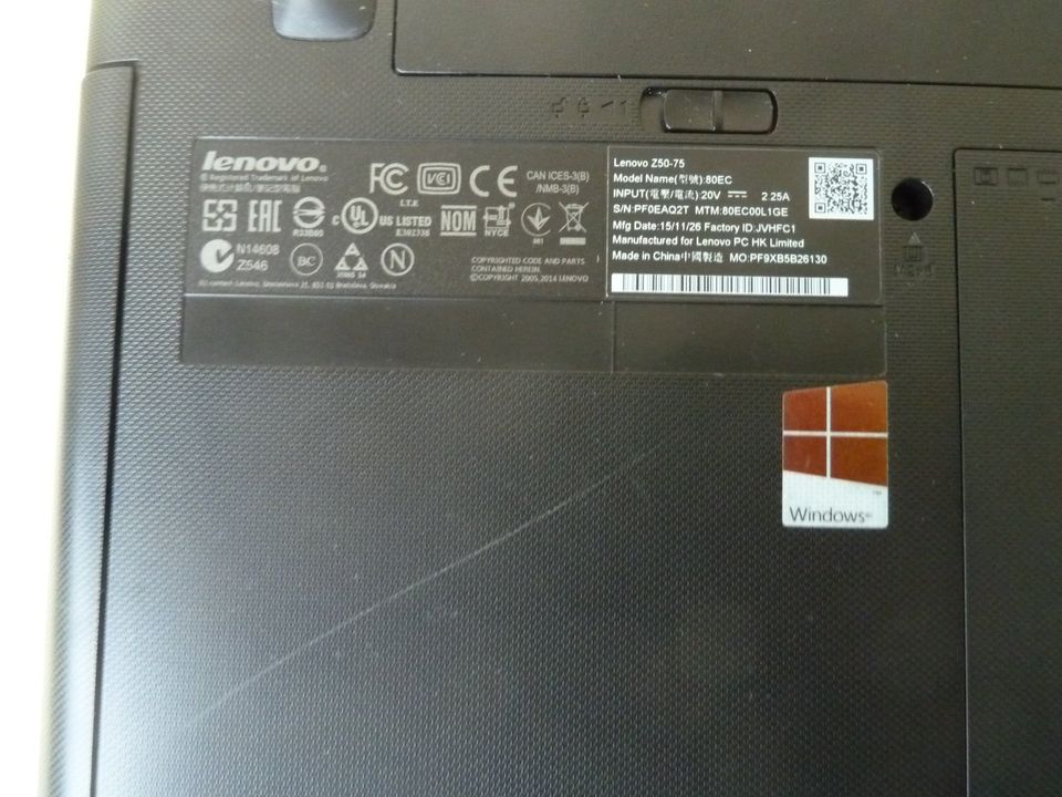 Laptop Lenovo Z50-75, Model: 80EC, AMD A10, mit Netzteil, Win 10 in Zorneding