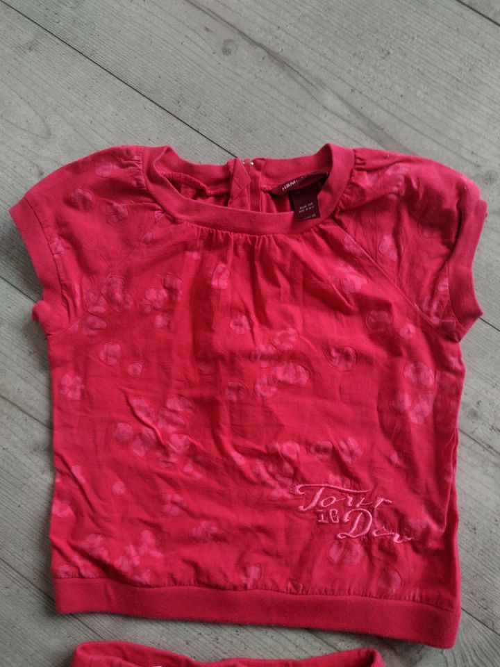 H&M Rock Shirt 116 Mädchen Sommer rot pink in Unterweißbach