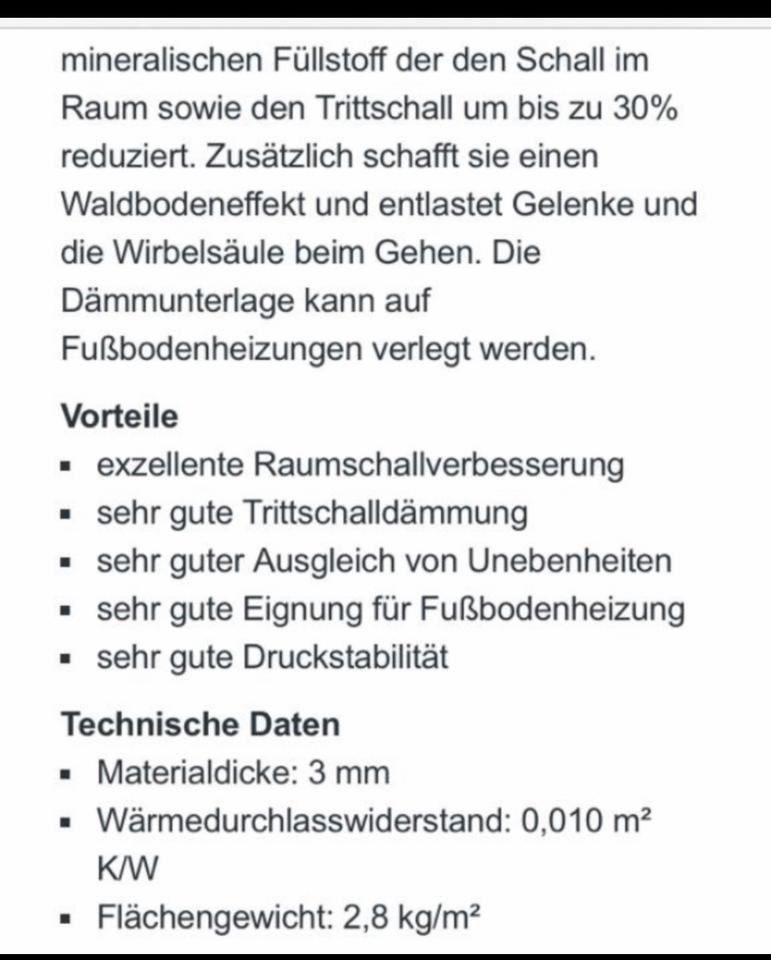 Trittschall Rolle zu verschenken 5,32x0,95m vom Fachhändler in Neuler